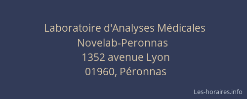Laboratoire d'Analyses Médicales Novelab-Peronnas