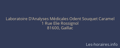 Laboratoire D'Analyses Médicales Odent Souquet Caramel