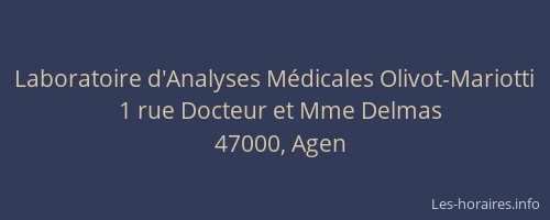 Laboratoire d'Analyses Médicales Olivot-Mariotti