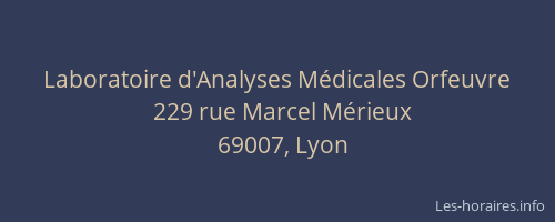 Laboratoire d'Analyses Médicales Orfeuvre