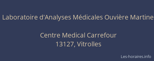 Laboratoire d'Analyses Médicales Ouvière Martine
