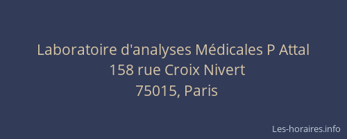 Laboratoire d'analyses Médicales P Attal