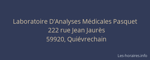 Laboratoire D'Analyses Médicales Pasquet