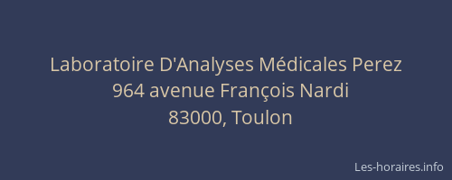 Laboratoire D'Analyses Médicales Perez