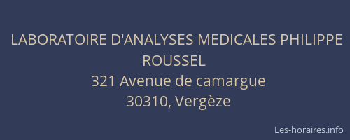 LABORATOIRE D'ANALYSES MEDICALES PHILIPPE ROUSSEL