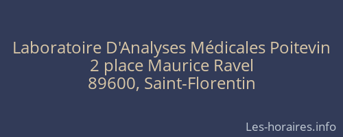 Laboratoire D'Analyses Médicales Poitevin