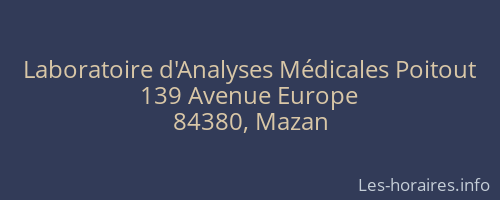 Laboratoire d'Analyses Médicales Poitout