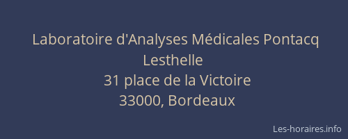 Laboratoire d'Analyses Médicales Pontacq Lesthelle