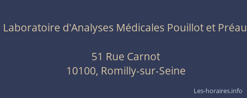 Laboratoire d'Analyses Médicales Pouillot et Préau
