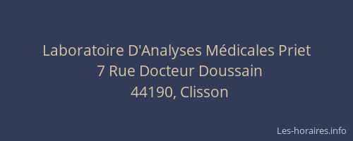 Laboratoire D'Analyses Médicales Priet