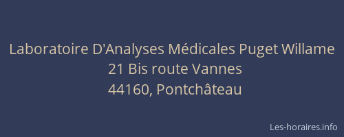 Laboratoire D'Analyses Médicales Puget Willame