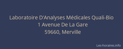 Laboratoire D'Analyses Médicales Quali-Bio