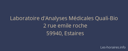 Laboratoire d'Analyses Médicales Quali-Bio