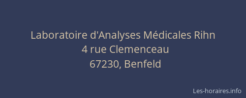 Laboratoire d'Analyses Médicales Rihn