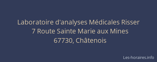 Laboratoire d'analyses Médicales Risser