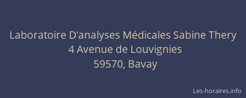 Laboratoire D'analyses Médicales Sabine Thery