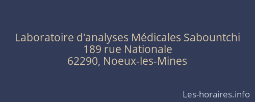 Laboratoire d'analyses Médicales Sabountchi