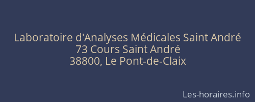 Laboratoire d'Analyses Médicales Saint André