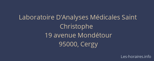 Laboratoire D'Analyses Médicales Saint Christophe