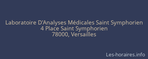 Laboratoire D'Analyses Médicales Saint Symphorien