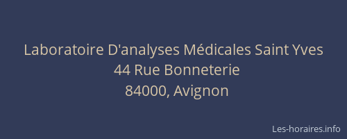 Laboratoire D'analyses Médicales Saint Yves