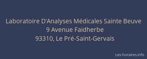 Laboratoire D'Analyses Médicales Sainte Beuve