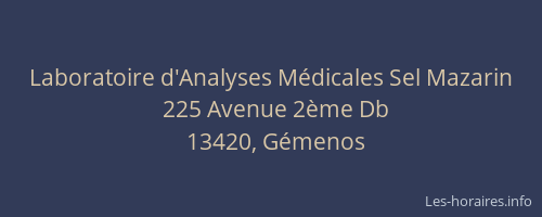 Laboratoire d'Analyses Médicales Sel Mazarin