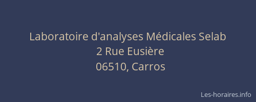 Laboratoire d'analyses Médicales Selab