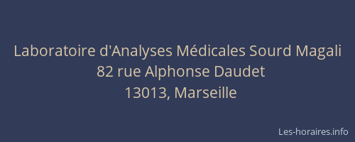 Laboratoire d'Analyses Médicales Sourd Magali