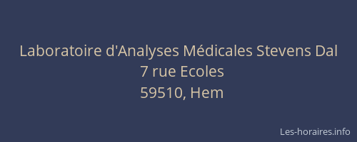Laboratoire d'Analyses Médicales Stevens Dal