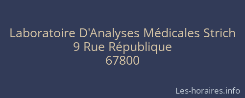Laboratoire D'Analyses Médicales Strich
