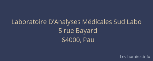 Laboratoire D'Analyses Médicales Sud Labo