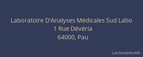 Laboratoire D'Analyses Médicales Sud Labo