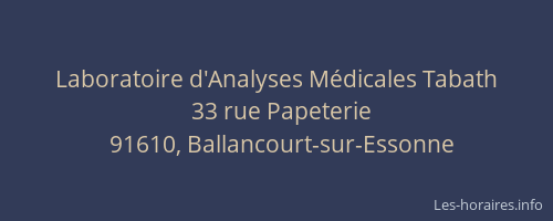 Laboratoire d'Analyses Médicales Tabath