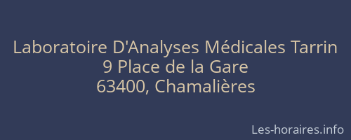 Laboratoire D'Analyses Médicales Tarrin