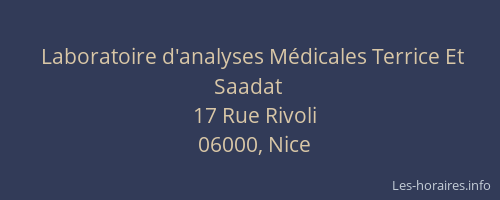 Laboratoire d'analyses Médicales Terrice Et Saadat