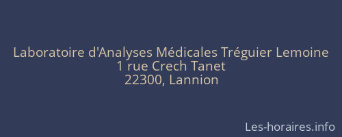 Laboratoire d'Analyses Médicales Tréguier Lemoine