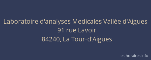 Laboratoire d'analyses Medicales Vallée d'Aigues