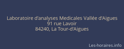 Laboratoire d'analyses Medicales Vallée d'Aigues