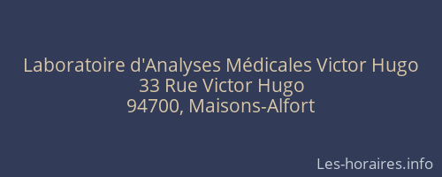 Laboratoire d'Analyses Médicales Victor Hugo