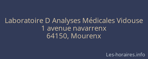 Laboratoire D Analyses Médicales Vidouse
