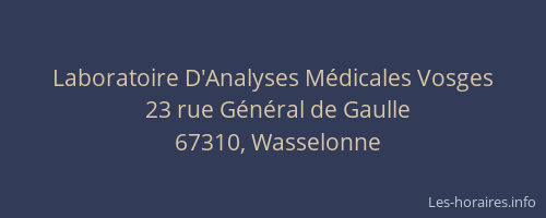 Laboratoire D'Analyses Médicales Vosges