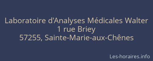 Laboratoire d'Analyses Médicales Walter