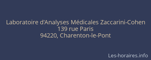 Laboratoire d'Analyses Médicales Zaccarini-Cohen