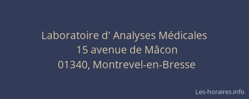 Laboratoire d' Analyses Médicales