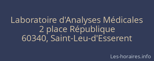 Laboratoire d'Analyses Médicales