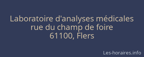 Laboratoire d'analyses médicales