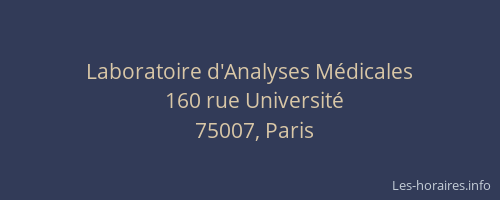 Laboratoire d'Analyses Médicales