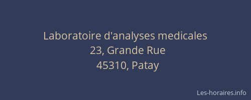 Laboratoire d'analyses medicales