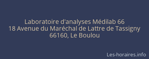 Laboratoire d'analyses Médilab 66